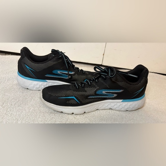 Sketchers #14808 Go Run Quickfit 5 Gen Womens Size 9 Black w/ Aqua Goga Run - Picture 2 of 7